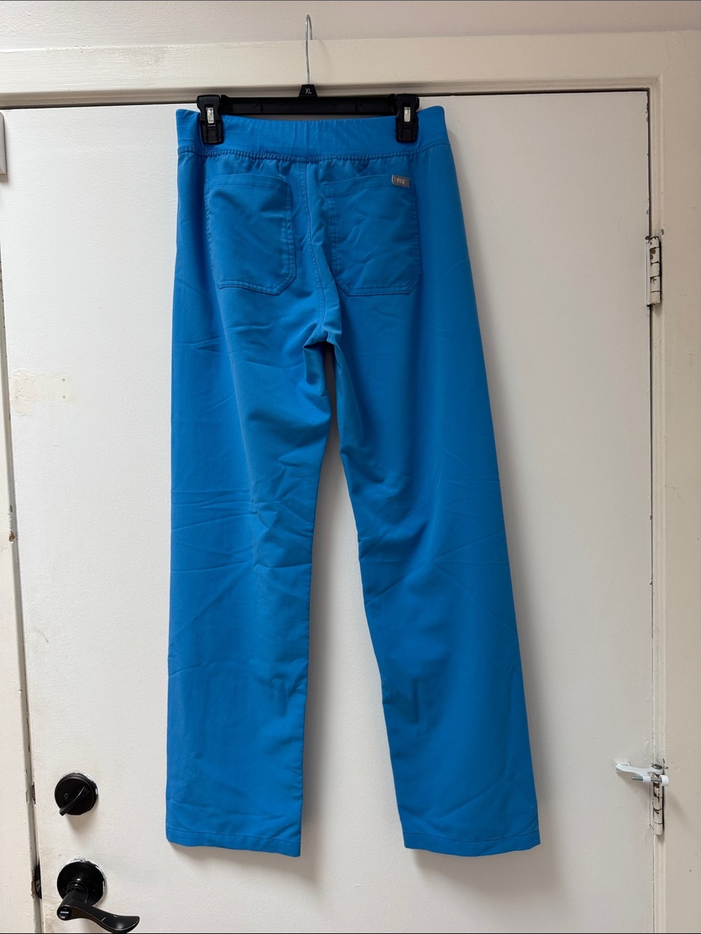 Figs Women's Capri Blue Drawstring Scrub Pants - Picture 3 of 6